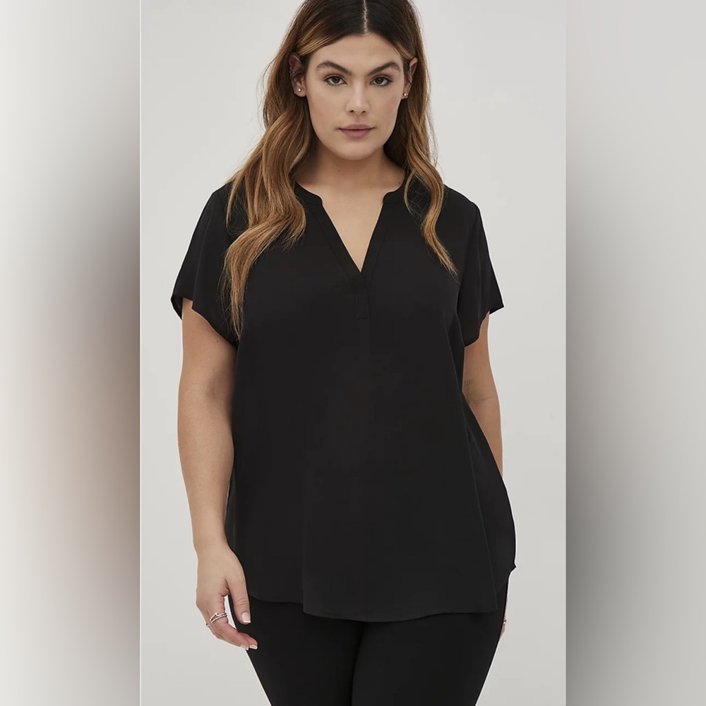 Torrid Harper Georgette Black Blouse